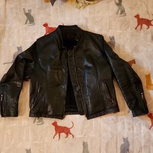 Vintage Leather Ladies Motorcycle Jacket